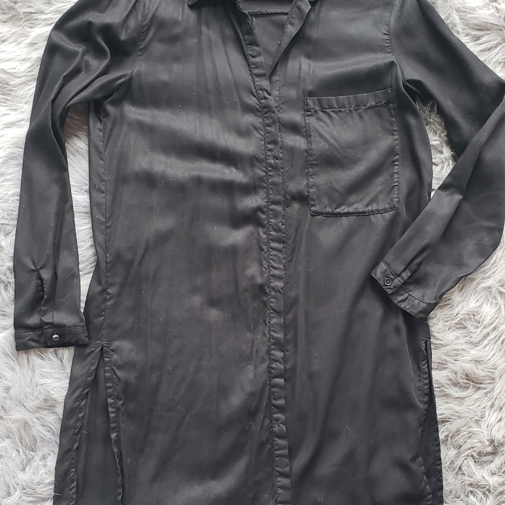 Zara Cardigan, black denim, size S with buttons, one packet.